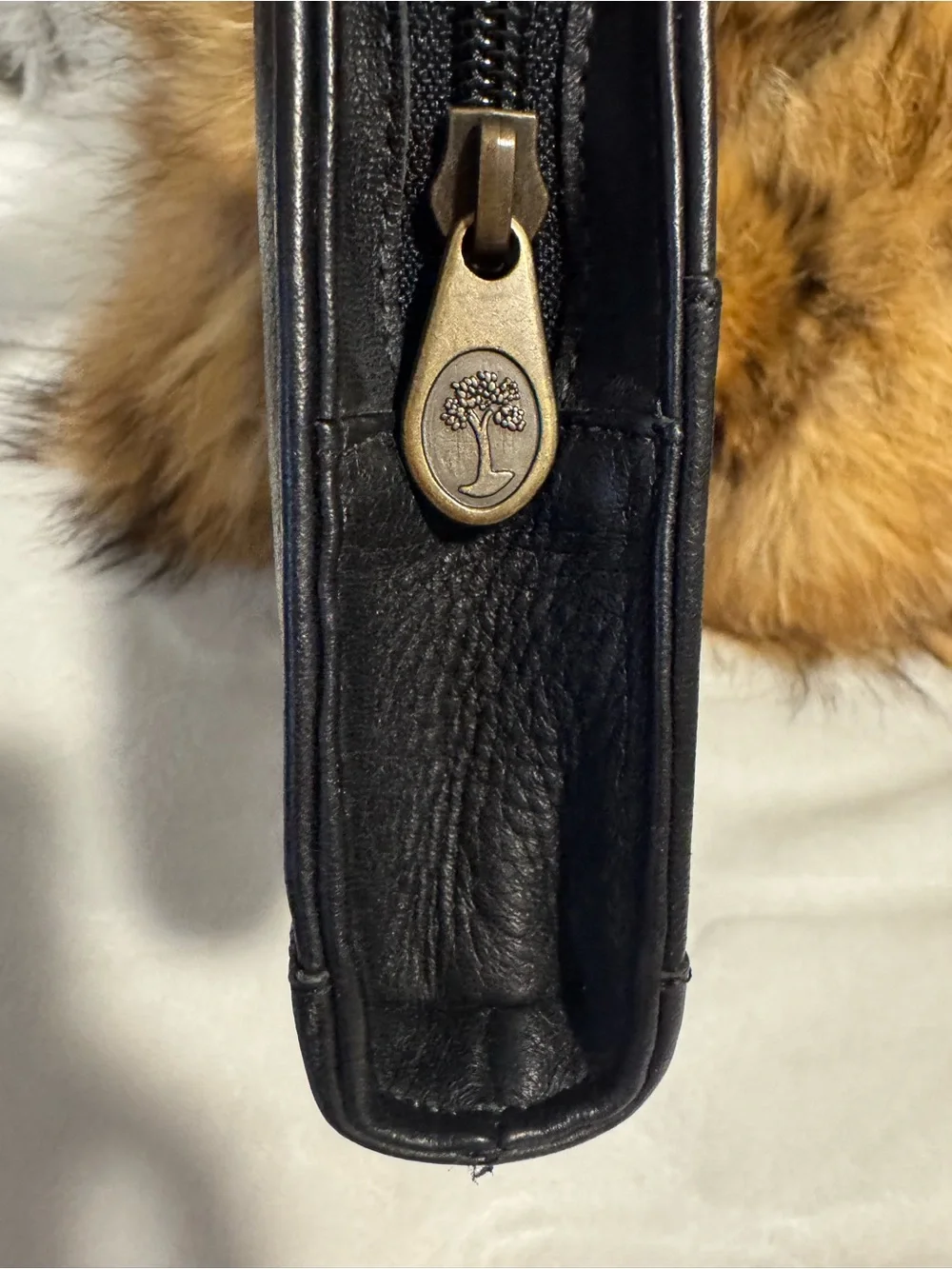 Levenger Black Pebbled Leather Zip Travel Organizer